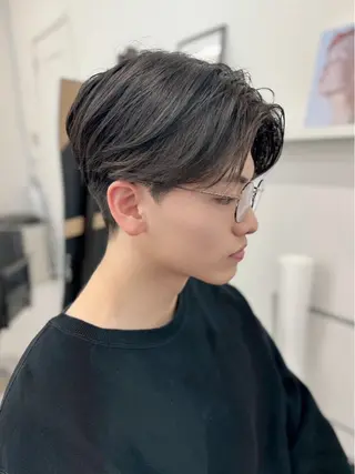 ミディアム カラー パーマ ヘアアレンジ メンズ キッズ 北川大輔🌟 小顔レイヤーカットのヘアスタイル