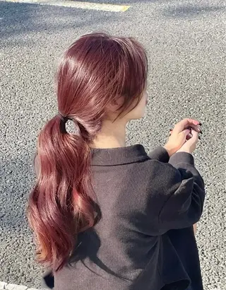 ロング カラー 韓国風艶髪🎀 暖色カラー🤍のヘアスタイル