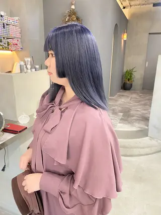 ミディアム カラー 前橋 姫奈のヘアスタイル
