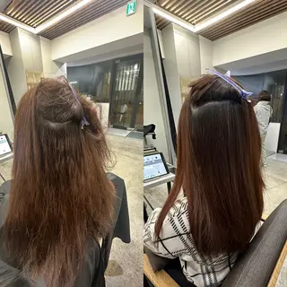 ロング 絶対綺麗な暖色カラー 🎯あります✨増渕✨のヘアスタイル