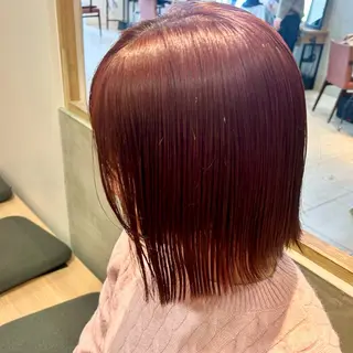 セミロング カラー 🎈ブリーチなし暖色 カラー/レッド/ゆいのヘアスタイル