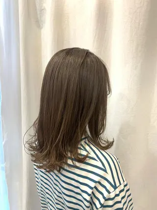 セミロング カラー まろやかカラー🤎 みなとまほのヘアスタイル