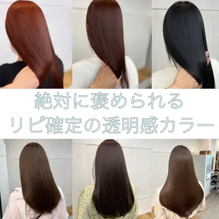 ミディアム カラー パーマ ヘアアレンジ 二ヶ月綺麗なデザイン カット/星野六三四のヘアスタイル