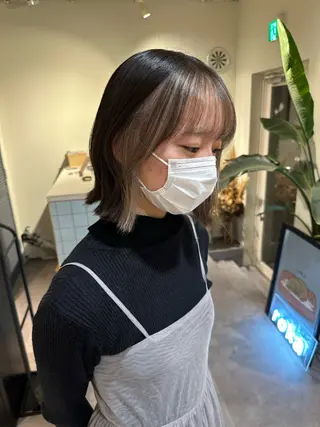 ミディアム HANAME 原宿美容室のヘアスタイル