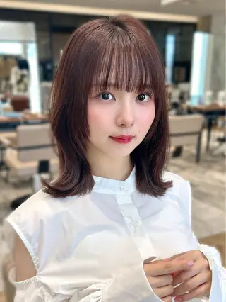 ミディアム 新宿✨顔周りカット 韓国ヘア/坂本亜裟海のヘアスタイル