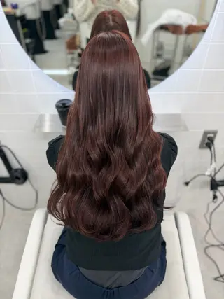 ロング タマシロカリン 艶カラー/レイヤーのヘアスタイル