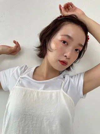 ショート カラー ヘアアレンジ satsuki 暖色・ブラウンカラーのヘアスタイル