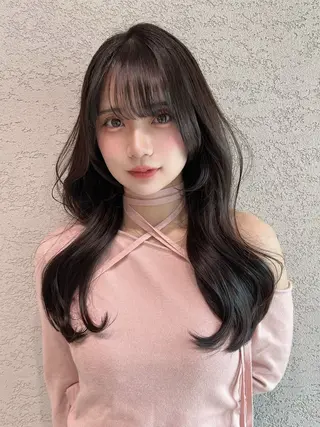 ロング カラー 興津/韓国レイヤー ダブルカラー美髪縮毛のヘアスタイル