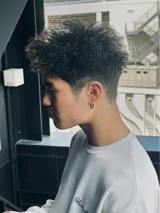 ショート カラー パーマ ACE men's salon 名駅店所属・✨️メンズ特化波巻き ツイスパ✨️松本真生のヘアスタイル