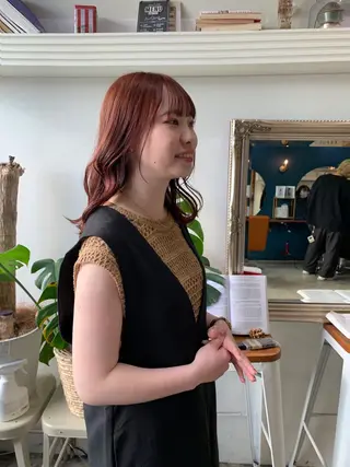 ミディアム カラー ヘアアレンジ 山口 樹里のヘアスタイル
