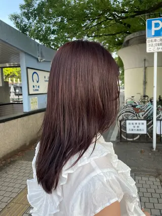 セミロング ハイトーンカラー 縮毛矯正/ジャックのヘアスタイル