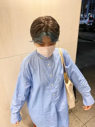 ショート デザインカラー/ボブ ブリーチカラー/ユリのヘアスタイル