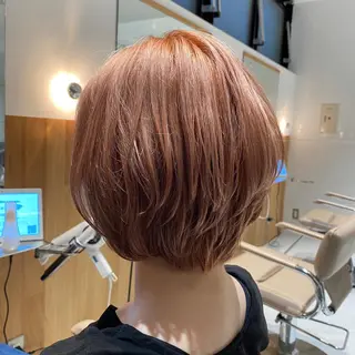 ショート カラー ボブ/ハイトーン 福生Radix 下田のヘアスタイル