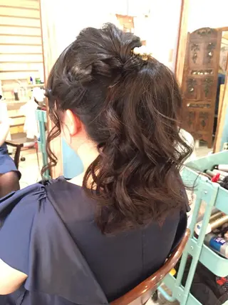 セミロング ヘアアレンジ 早朝✨ヘアセット 着付け/清水玲歌のヘアスタイル