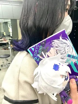 ミディアム カラー インナーカラー 推し ブリーチ  髪質改善のヘアスタイル