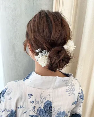 セミロング ヘアアレンジ サソウ ユリエ🥥のヘアスタイル