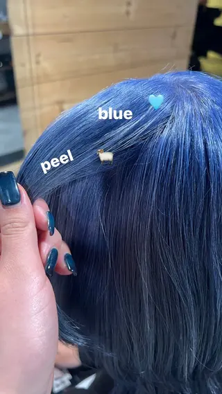 ロング カラー 暗髪🩶ラベンダー/ ブルー/ユウナ🤍のヘアスタイル