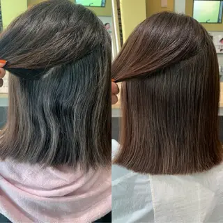 ショート パーマ hub hair レイヤー/透明感のヘアスタイル