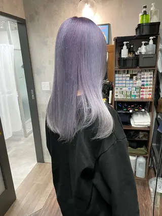 セミロング カラー Lull1人美容室 バレイヤージュのヘアスタイル