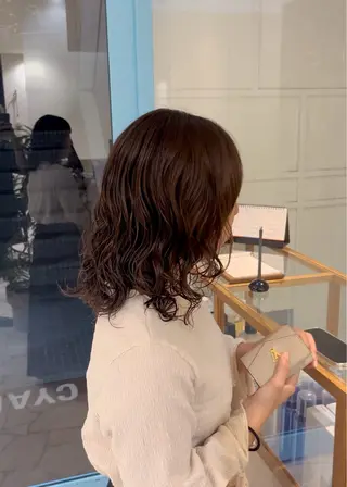 ミディアム パーマ 山口 陸のヘアスタイル