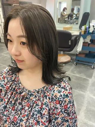 ミディアム カラー パーマ 眠れるヘッドスパ✨ chacoのヘアスタイル
