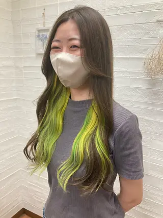 ミディアム カラー パーマ 縮毛矯正/ /関内/あべももこのヘアスタイル