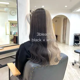 ロング カラー ゆさこのか ダブルカラー／縮毛のヘアスタイル