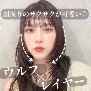 ショート 🫧小顔顔周りカット レイヤー/縮毛/白倉のヘアスタイル