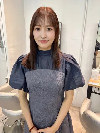 セミロング カラー 顔周りカット/透明感 カラー✂️MEIのヘアスタイル
