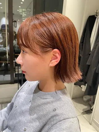 ミディアム カラー 弱酸性ストレート 髪質改善/小野寺のヘアスタイル