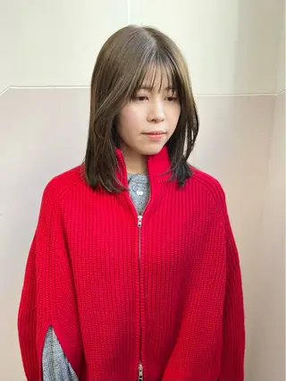 ミディアム カラー 樫原裕二/レイヤー カット/透明感カラーのヘアスタイル