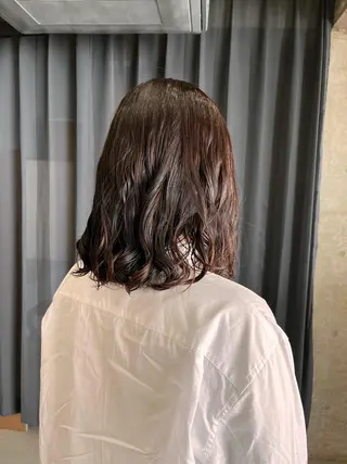 ミディアム パーマ ロングパーマ木村 ボブパーマのヘアスタイル