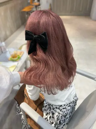 セミロング カラー 透明感カラー 💞みどりのヘアスタイル