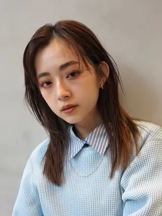 ロング カラー センターパート/ 暖色カラーayuのヘアスタイル