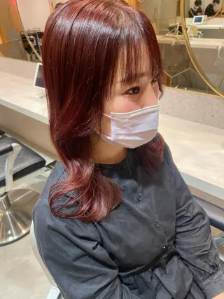 ミディアム 新宿/韓国ヘア 中明度カラー/かやのヘアスタイル