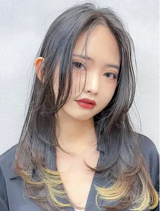 セミロング カラー ササノ/髪質改善⛓️ 艶カラー⛓️レイヤーのヘアスタイル