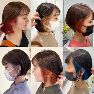 ミディアム カラー 中川 茜里のヘアスタイル