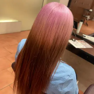 ロング カラー ⭐️韓国ブリーチ 顔周りカット⭐️のヘアスタイル