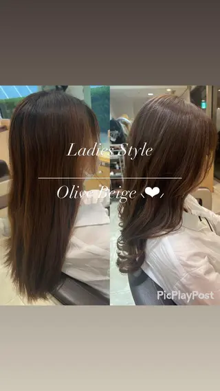 ロング カラー 大人デザイン 🍃MORIKA🍃のヘアスタイル