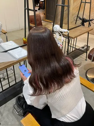 セミロング 透け感カラー/レイヤ ーAI🪽🩵のヘアスタイル