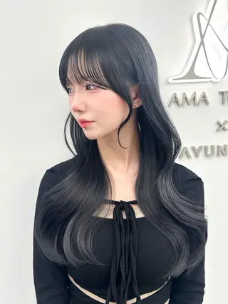 セミロング カラー 🇰🇷韓国風くびれ ヘア🇰🇷中村優大のヘアスタイル