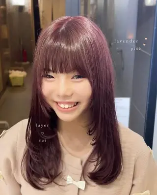 ロング カラー ヘアアレンジ 東 晴菜のヘアスタイル