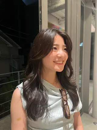 ロング カラー ハイライト/縮毛矯正 /🪽山本唯我のヘアスタイル