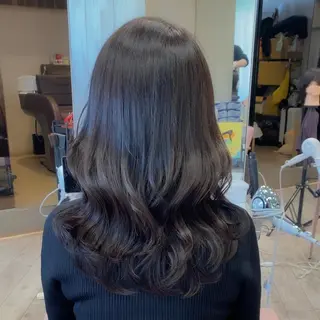 セミロング カラー 顔まわりカット🌟 くびれヘア/寺門遥輝のヘアスタイル