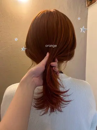 ミディアム カラー 暖色カラー/レイヤー 🌙 オノユリカのヘアスタイル
