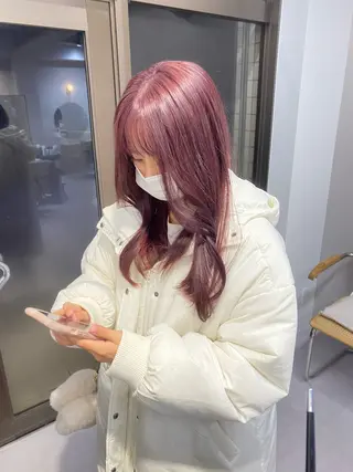 セミロング カラー ヘアアレンジ kame|レイヤー / 似合わせ顔周りのヘアスタイル