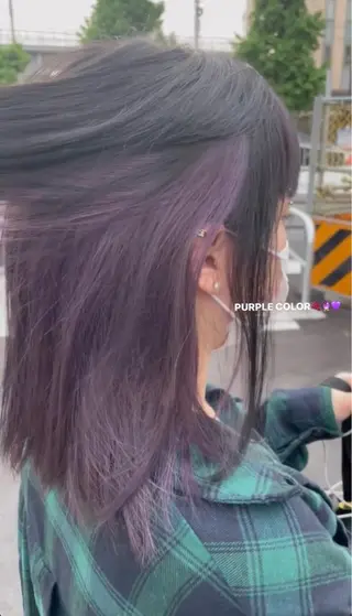 セミロング カラー カーリーパーマ/ 透明ｶﾗｰ/MIKUのヘアスタイル