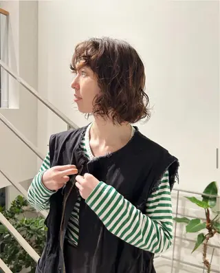 ミディアム カラー パーマ ヘアアレンジ stylist 🌸 kana.のヘアスタイル