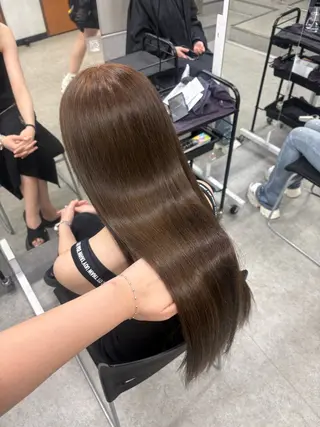ロング カラー ベージュ×レイヤー 🤎横浜/miu🤎のヘアスタイル