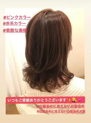 セミロング カラー パーマ ヘアアレンジ メンズ キッズ ネイル マツエク・マツパ MEGUMI megumiのヘアスタイル